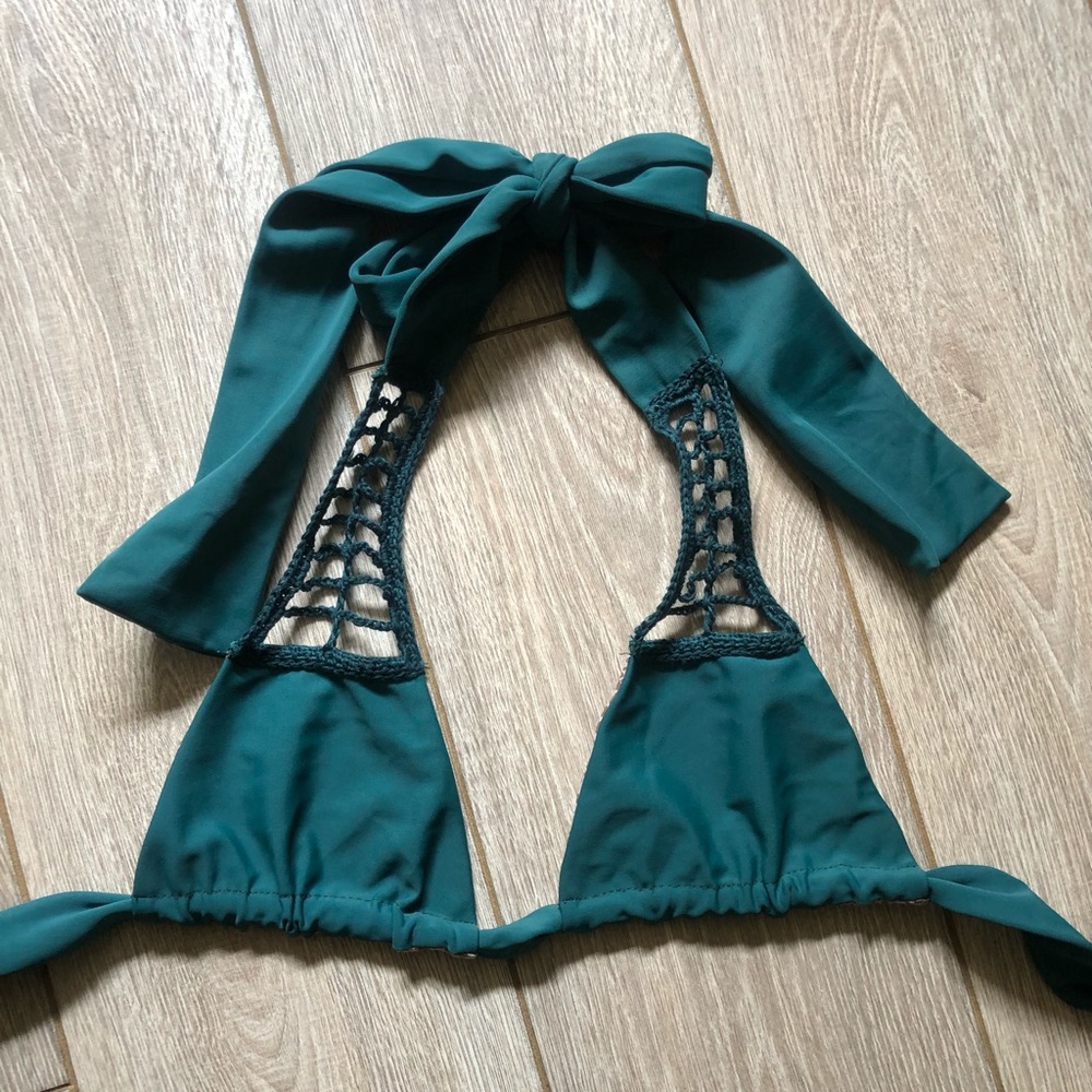 Acacia secreta halter crochet bikini top. Medium